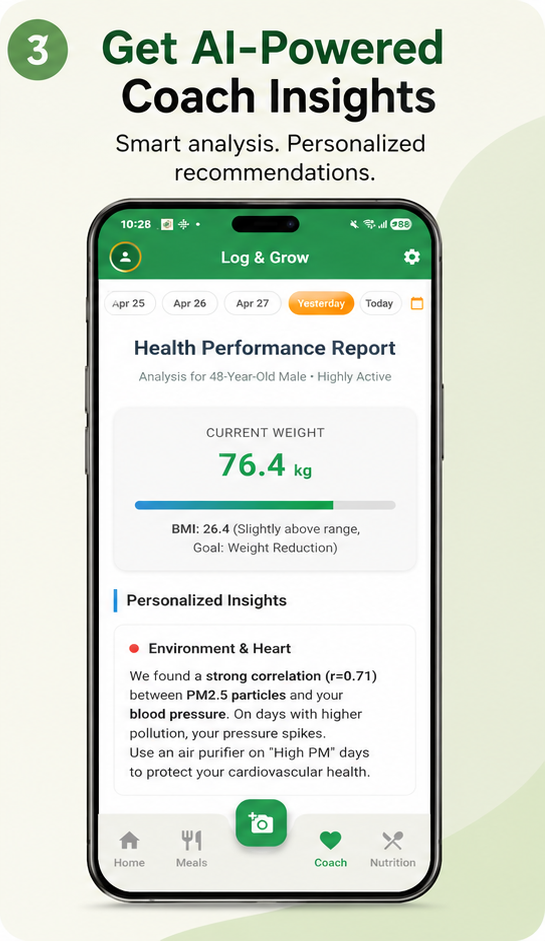 Log & Grow — Get AI-powered coach insights with smart analysis and personalised recommendations